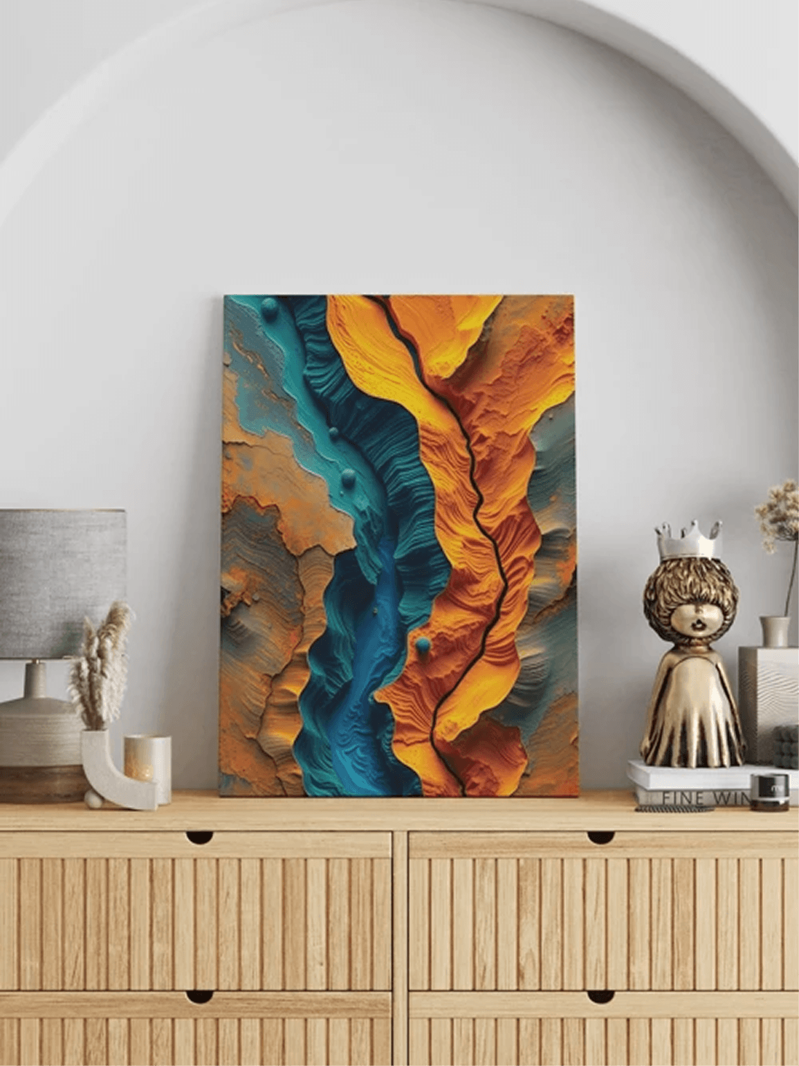 Orange Teal Canyon Relief