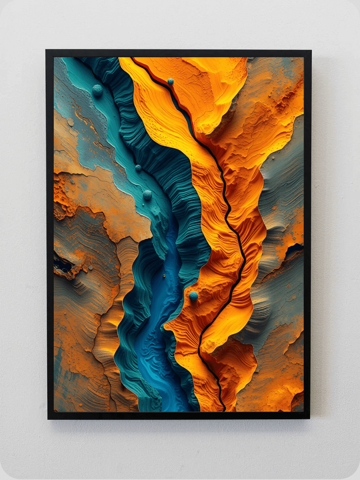 Orange Teal Canyon Relief
