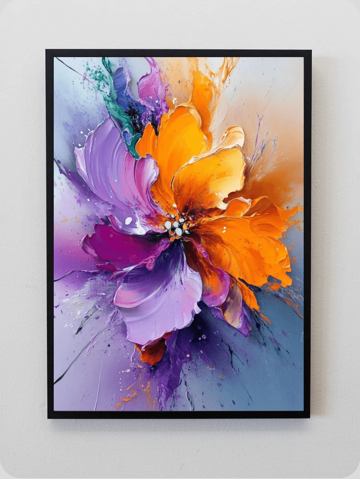 Purple Orange Bloom Canvas