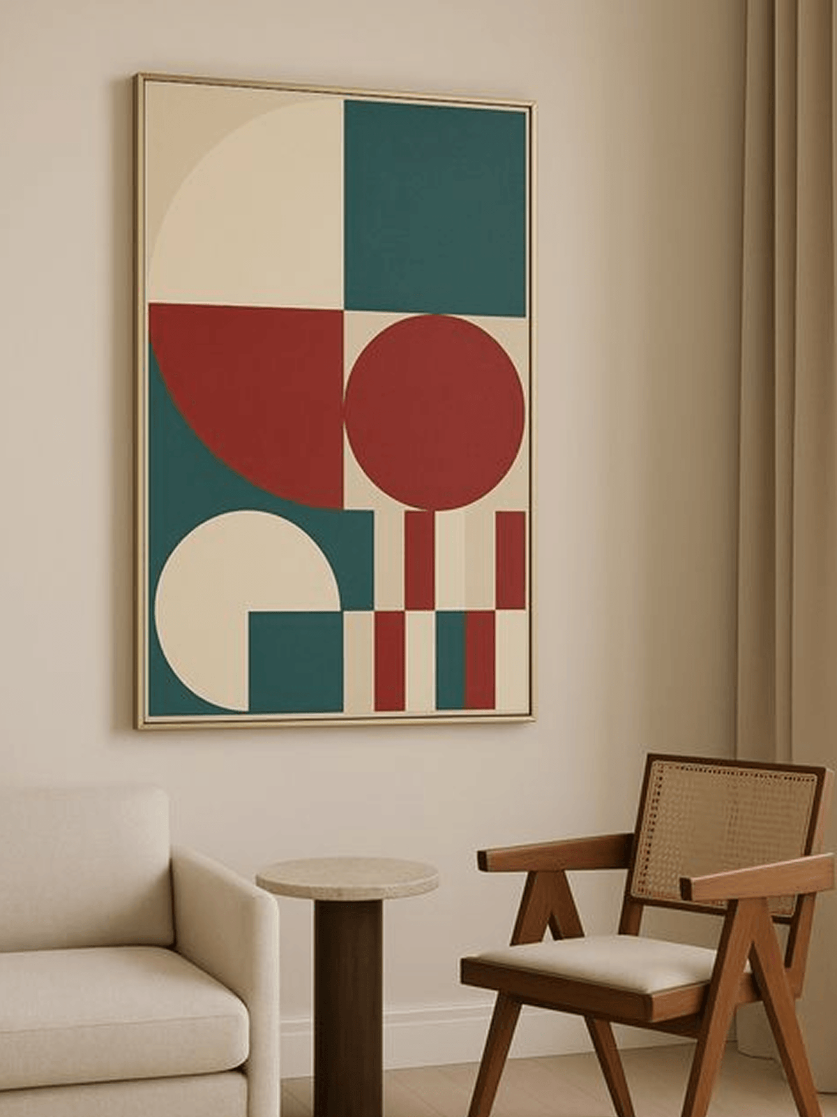 Retro Bauhaus Shapes Canvas