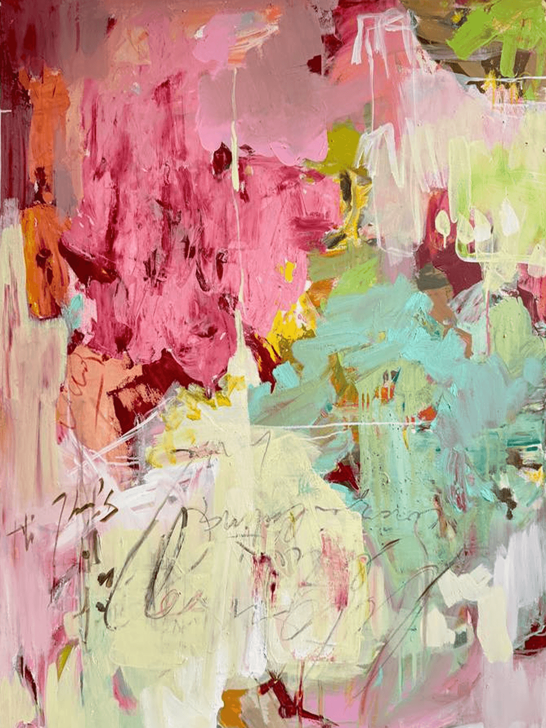 Pink Mint Expressive Canvas