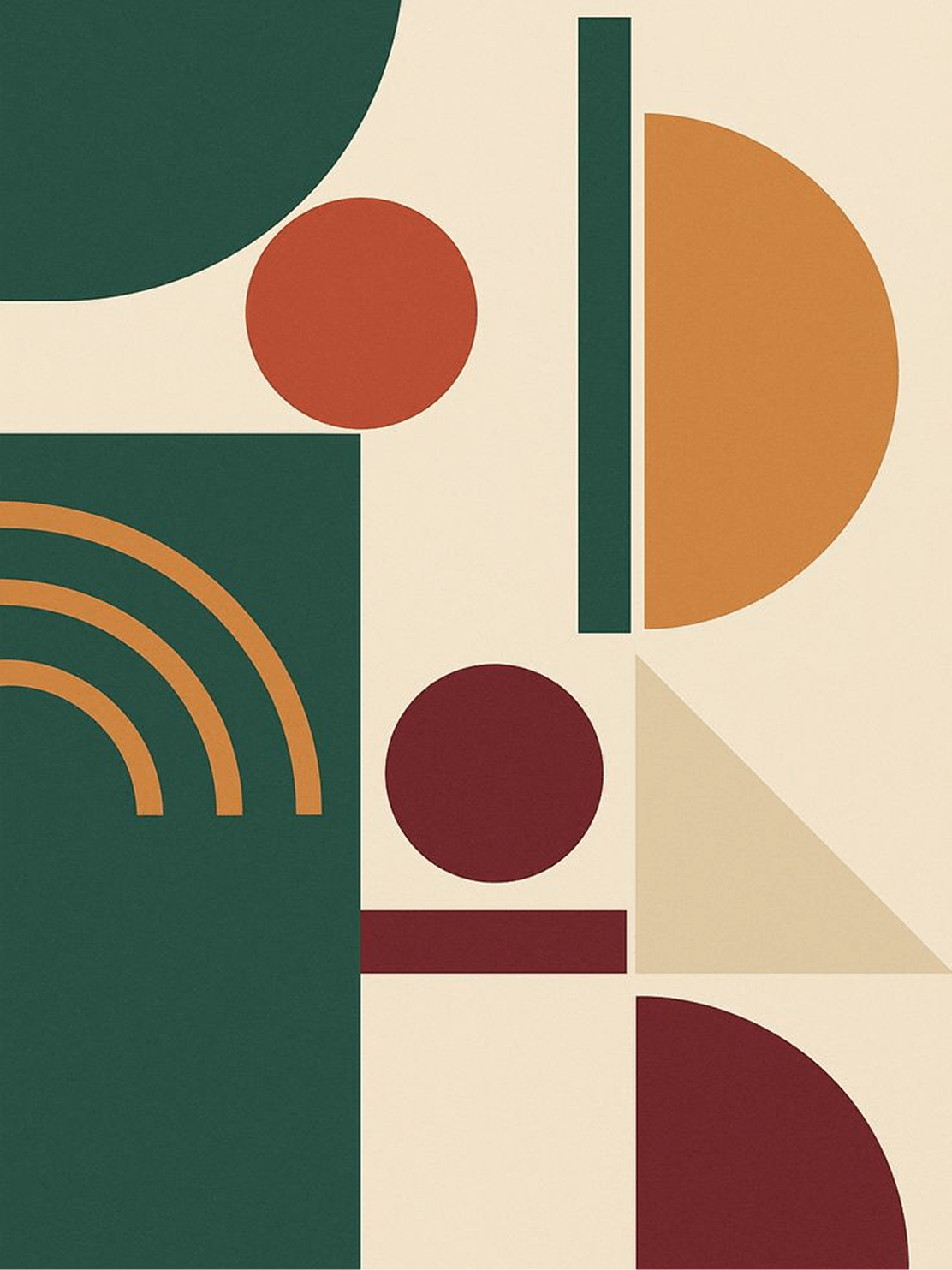 Retro Bauhaus Shapes Canvas