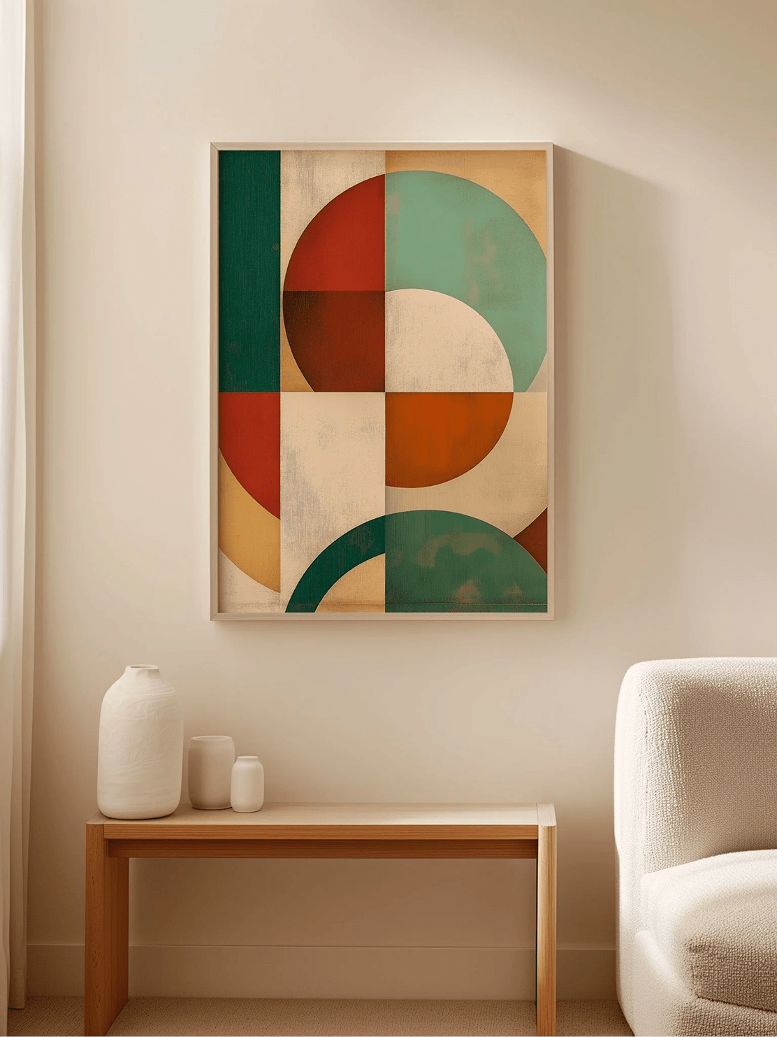 Retro Bauhaus Shapes Canvas
