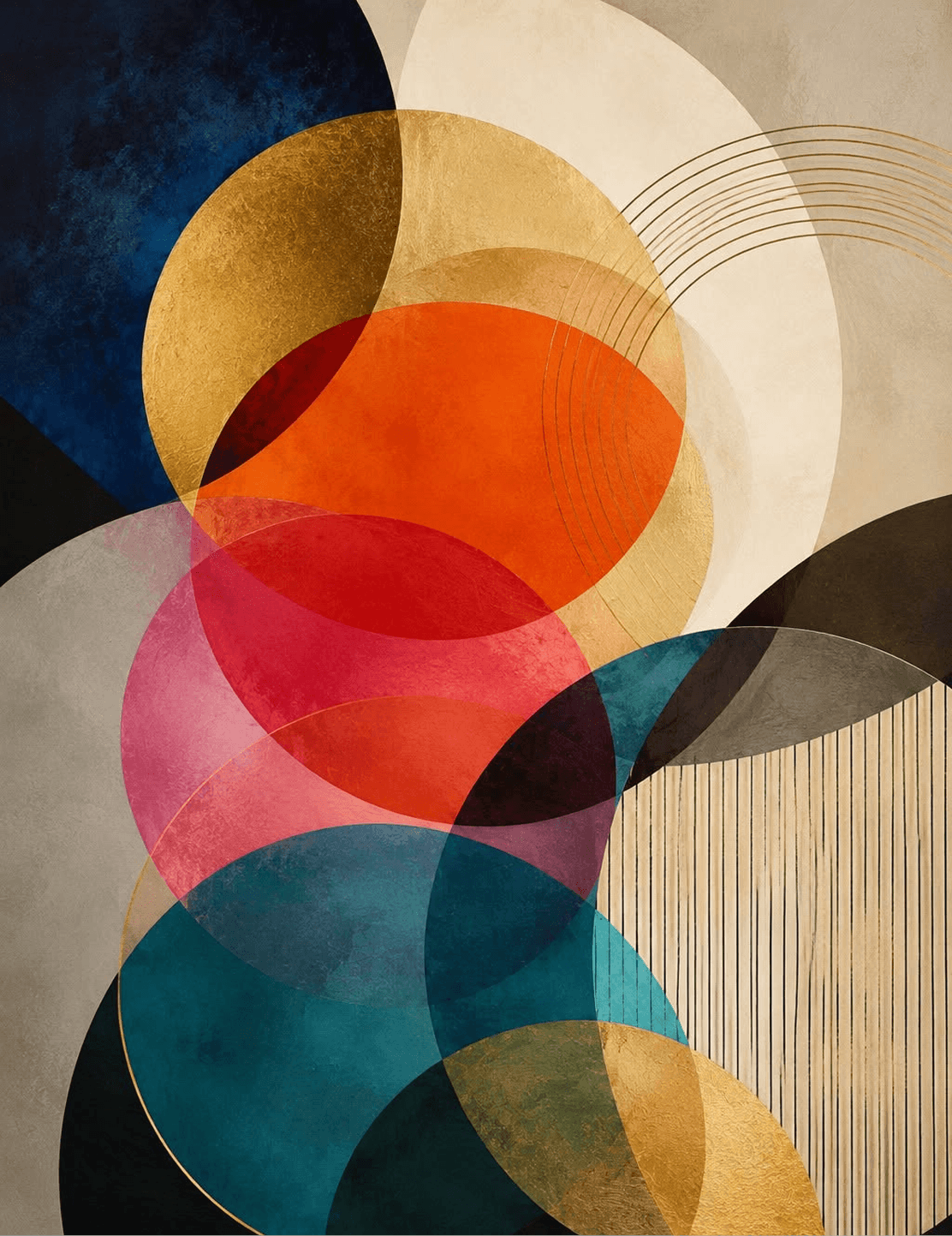 Golden Circles Mid Century